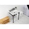 Kingston Brass 30 Carrara Marble Console Sink with Stainless Steel Legs, Marble WhiteMatte Black LMS30M8SQ0ST - alternate 2